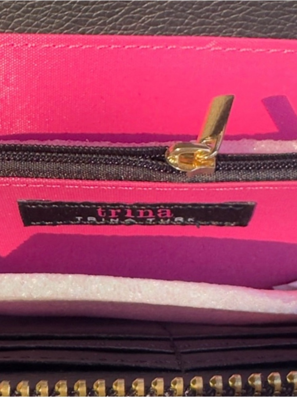 Trina Turk Striped Zip Wallet in Red, Pink, Purple, Black - Picture 4 of 5